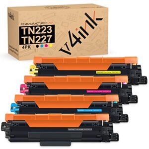 v4ink remanufactured tn227 toner cartridge replacement for brother tn227 tn223 tn 223bk 227c 227m 227y color toner for brother hl l3210cw l3230cdw l3270cdw l3290cdw mfc l3710cw l3750cdw l3770cdw