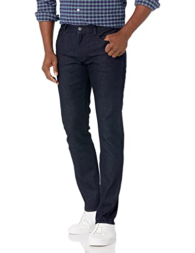 A|X ARMANI EXCHANGE Men's 5 Pocket Slim Dark Rinse, Indigo Denim/Indigo, 33R