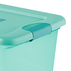 Sterilite 15 Quart Fresh Scent Stackable Storage Box Container (10 Pack), Aqua