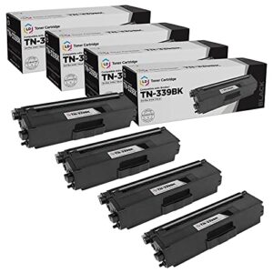 ld compatible toner cartridge replacement for brother tn-339bk extra high yield (black, 4-pack)