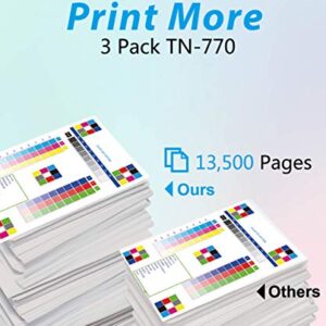 MM MUCH & MORE Compatible Toner Cartridge Replacement for Brother TN-770 TN770 TN760 to Used with HL-L2370DW HL-L2370DWXL MFC-L2750DW MFC-L2750DWXL Printers (3-Pack, Black)