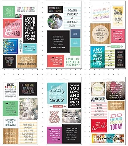 Me & My Big Ideas Pocket Pages Stickers 6 Sheets/Pkg-Love Yourself (3 pack)