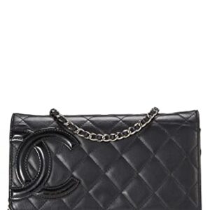 CHANEL, Pre-Loved Black Quilted Calfskin Cambon Wallet on Chain (WOC), Black