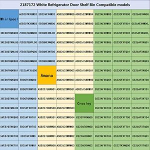 2187172 Door Shelf Bin for Whirlpool Kenmore Amana Frigidaire Fridges Roper Estate Replace WP2187172, AP6006028, 2187194K, PS11739091 AP3853103, AP3853103, PS328468, PS986890, 3046299（2 Pack）