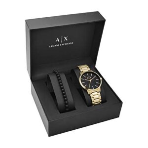 AX ARMANI EXCHANGE Men's Gold-Tone Stainless Steel Watch & Bracelet Gift Set (Model: AX7119)