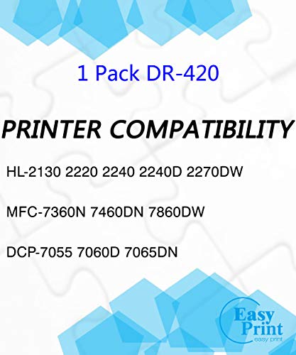 Compatible DR-420 DR420 Drum Unit TN450 TN420 Used for Brother HL-2130 HL-2240D HL-2270DW MFC-7360N MFC-7460DN MFC-7860DW DCP-7055 DCP-7065DN Printer, by EasyPrint