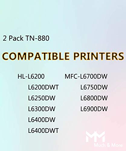 MM MUCH & MORE Compatible Toner Cartridge Replacement for Brother TN880 TN-880 TN 880 use for HL-L6200DW HL-L6250DW HL-L6300DW HL-L6400DW MFC-L6700DW MFC-L6800DW MFC-L6900DW Printer (2-Pack, Black)