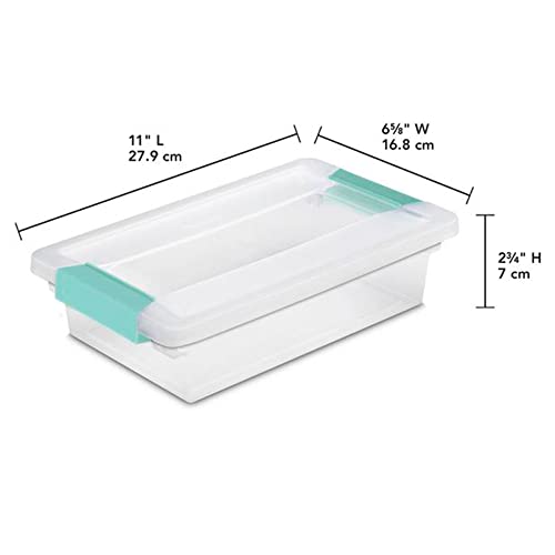 Sterilite Large Clip (12 Pack) & Small Clip (6 Pack) Clear Plastic Storage Organizer Tote Container Bin Box for Home Office Organization and Storage