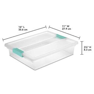 Sterilite Large Clip (12 Pack) & Small Clip (6 Pack) Clear Plastic Storage Organizer Tote Container Bin Box for Home Office Organization and Storage