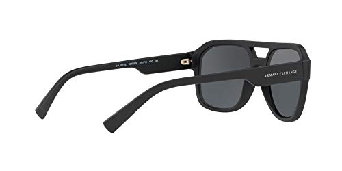 A|X ARMANI EXCHANGE Men's AX4074S Rectangular Sunglasses, Matte Black/Light Grey Mirrored/Black, 57 mm