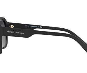 A|X ARMANI EXCHANGE Men's AX4074S Rectangular Sunglasses, Matte Black/Light Grey Mirrored/Black, 57 mm