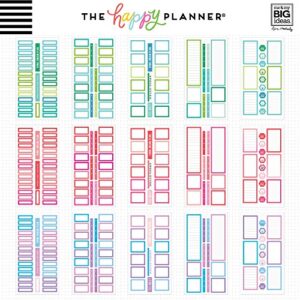 me & my BIG ideas Sticker Value Pack for Classic Planner - The Happy Planner Scrapbooking Supplies - Colorful Boxes Theme - Multi-Color - Great for Projects & Albums - 30 Sheets, 594 Stickers Total