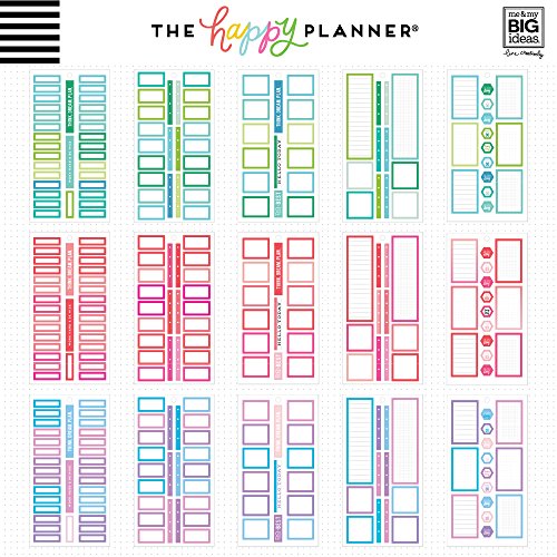 me & my BIG ideas Sticker Value Pack for Classic Planner - The Happy Planner Scrapbooking Supplies - Colorful Boxes Theme - Multi-Color - Great for Projects & Albums - 30 Sheets, 594 Stickers Total