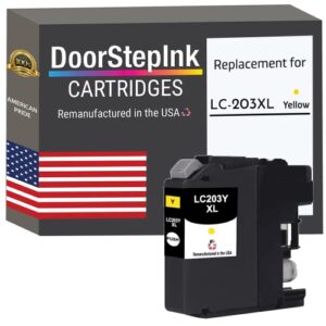 doorstepink remanufactured in the usa ink cartridge replacements for brother lc203 yellow for printers mfc-j4320dw mfc-j4420dw mfc-j460dw mfc-j4620dw mfc-j480dw mfc-j485dw