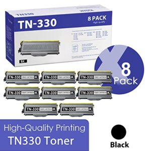 hiyota tn 330 tn-330 black toner cartridge 8-pack compatible replacement for brother tn330 dcp-7030 7045n hl-2120 2150n 2170 2170w mfc-7040 7345n 7440 7440n 7840 7840w series printer