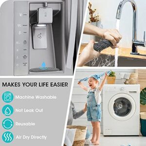 4 Pcs Refrigerator Water Drip Tray Catcher,Frige Water Drip Pan Replacement Splash Guard Catcher Absorbent Mat Pads for Ge,Whirlpool,Samsung Refrigerator Water & Ice Dispenser-Semi-Circular