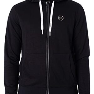 A|X ARMANI EXCHANGE mens Basic Zip Up Hoodie With Chest Logo Hooded Sweatshirt, Navy, XX-Large US