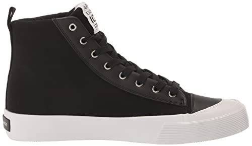 A|X ARMANI EXCHANGE Men's Updated Icon Logo High-Top Sneaker, Black, 10