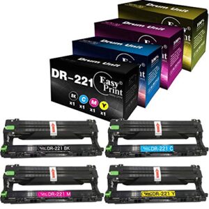 easyprint (4 pack) compatible dr221 dr-221cl drum unit use for brother dcp-9020cdw hl-3140cdw hl-3170cdw mfc-9140cdn mfc-9330cdw printer (bk/c/m/y)