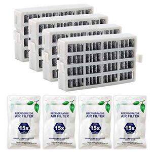 w10311524 air1 refrigerator freshflow air filter replacement for whirlpool kenmore refrigerator, 4 pack, white
