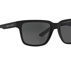 A|X ARMANI EXCHANGE Men's AX4026S Square Sunglasses, Matte Shiny Black/Grey, 56 mm