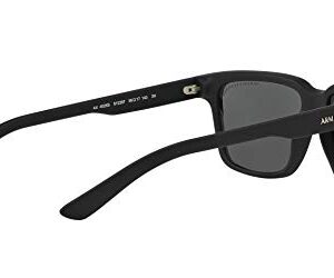 A|X ARMANI EXCHANGE Men's AX4026S Square Sunglasses, Matte Shiny Black/Grey, 56 mm