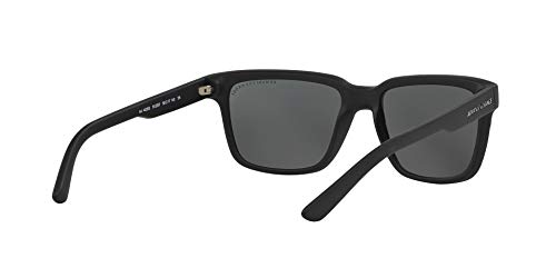 A|X ARMANI EXCHANGE Men's AX4026S Square Sunglasses, Matte Shiny Black/Grey, 56 mm