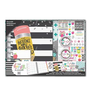 me & my big ideas the happy planner box kit – never be erased theme – august 2019 to july 2020 – monthly layout – 1 folder, 13 dividers, 89 stickers, 3 sticky note pads, 2 rolls washi tape – big size