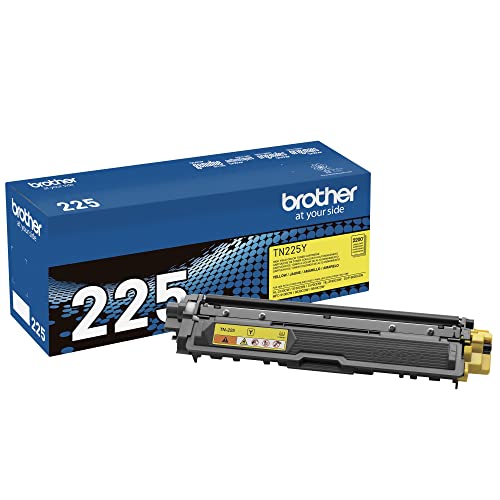 Brother Genuine High Yield Toner Cartridge, TN225Y, Replacement Yellow Toner, Page Yield Up To 2,200 Pages, Amazon Dash Replenishment Cartridge, TN225