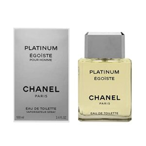 egoiste platinum by chanel for men, eau de toilette spray, 3.4 ounce