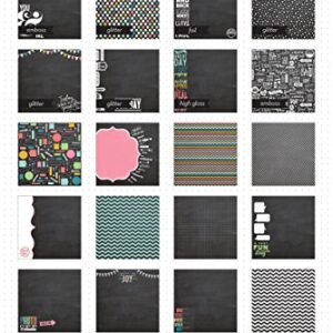 me & my BIG ideas Paper Pad, Chalkboard Doodle, 12-Inch by 12-Inch (Pack of 48)