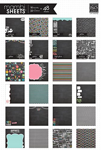 me & my BIG ideas Paper Pad, Chalkboard Doodle, 12-Inch by 12-Inch (Pack of 48)