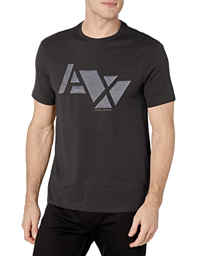 A|X ARMANI EXCHANGE Men's Gradient Logo Slim Fit T-Shirt, Black, S