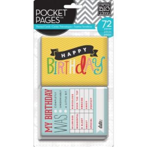 me & my big ideas pocket pages journaling cards, birthday
