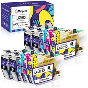 manyjets lc3013 compatible ink cartridge replacement for brother lc3013 lc3011 work with brother mfc-j497dw mfc-j895dw mfc-j690dw mfc-j491dw printer (4 black, 2 cyan, 2 magenta, 2 yellow, 10-pack)