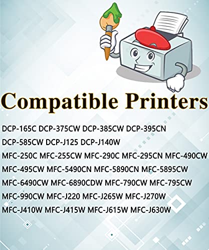 Much&More Compatible Ink Cartridge Replacement for Brother LC-61 LC61 LC 61 use for DCP-165C DCP-375CW DCP-385CW DCP-395CN MFC-6890CDW MFC-790CW Printer (2 Black, 2 Cyan, 2 Magenta, 2 Yellow) 8-Pack