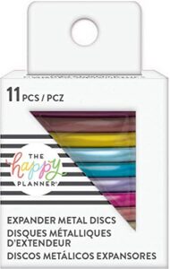 me & my big ideas metal expander discs, rainbow – the happy planner scrapbooking supplies – add extra pages, notes & artwork – create more space for notebooks, planners & journals – expander size