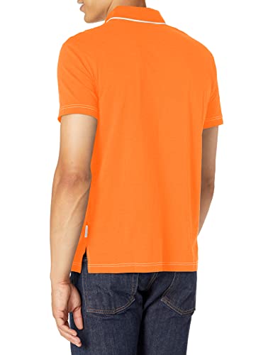 A|X ARMANI EXCHANGE Men's Organic Cotton Contrast Logo Polo, Oriole, XL