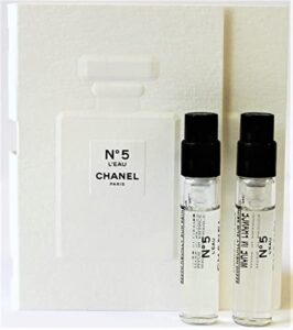 chanel no 5 l’eau edt spray perfume samples 0.05oz / 1.5ml each new x2