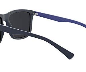 A|X ARMANI EXCHANGE Men's AX4093S Square Sunglasses, Matte Blue/Blue Mirrored/Blue, 56 mm