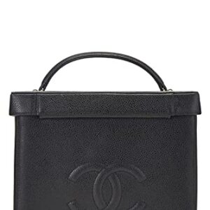 CHANEL, Pre-Loved Black Caviar Circle 'CC' Vanity Large, Black