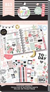 me & my big ideas sticker value pack – the happy planner scrapbooking supplies – simply lovely theme – multi-color & gold foil – great for projects & albums – 30 sheets, 813 stickers total
