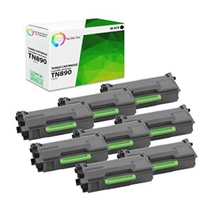 tct premium compatible toner cartridge replacement for brother tn890 tn-890 black ultra high yield works with brother hl-l6400dw l6400dwt l6250dw, mfc-l6900dw l6750dw printers (15,000 pages) – 8 pack