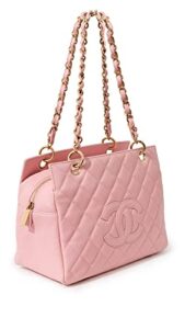 chanel women’s pre-loved petite timeless tote, caviar, pink, one size