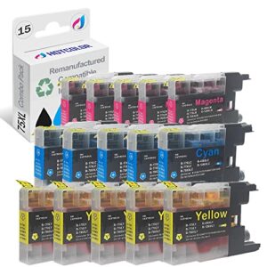 hotcolor 15 color pack lc71/lc75/lc79 lc-71 lc-79 lc-75 cyan magenta yellow ink cartridg for brother mfc-j430w,mfc-j5910dw,mfc-j625dw,mfc-j6510dw printer (5c,5m,5y)
