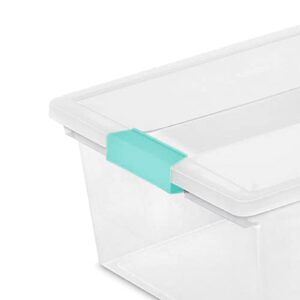 Sterilite Deep Clear Plastic Stackable Storage Container Bin Box Tote with Clear Latching Lid Organizing Solution for Home & Classroom, 12 Pack