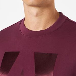 A|X ARMANI EXCHANGE Men's Silked Logo Pullover Sweatshirt, Grape Wine, M