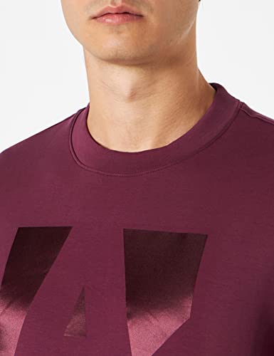 A|X ARMANI EXCHANGE Men's Silked Logo Pullover Sweatshirt, Grape Wine, M