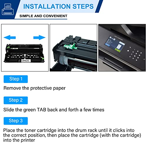 TN-880 Toner Cartridge & DR820 Drum Unit Compatible TN880 DR820 Replacement for Brother DR820 TN-880 for Brother DCP-L5500DN L5600DN L5650DN MFC-L6700DW L6750DW Printer Toner.(1 Toner, 1 Drum 2 Pack)