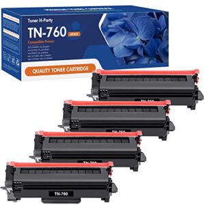 toner tn-730/tn-760 tn760 toner for brother printer compatible replacement for brother tn760 tn 760 tn730 tn-760 toner cartridge black high yield for mfc-l2710dw dcp-l2550dw hl-l2350dw printer 4-pack